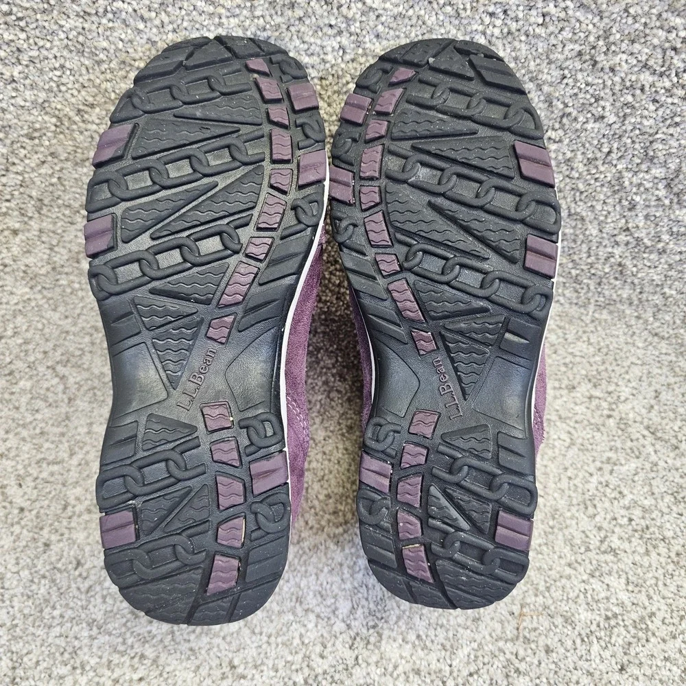 LL Bean Womens Sz 7M Tek 2.5 Waterproof Primaloft 200G Purple Suede 3 Strap Boot